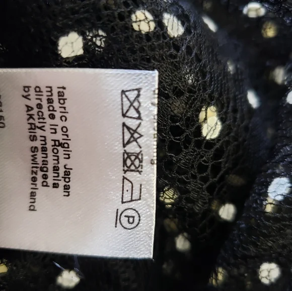 Akris Punto Layered Lace & Polka-Dot Blouse Size 6